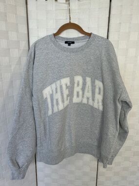 The Bar Gray Crewneck Sweatshirt with White Arch Logo